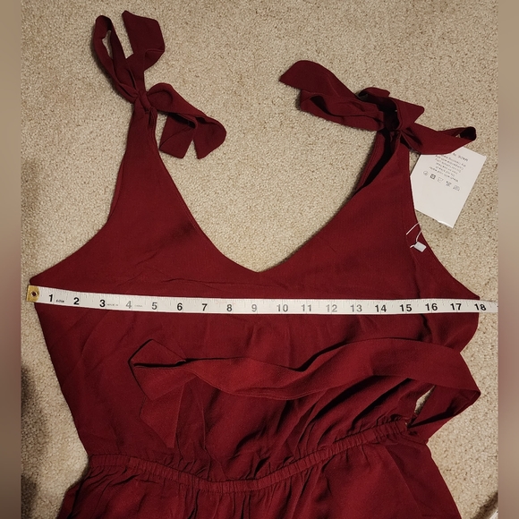 NEW Belongsci Sexy V-Neck Wide Leg Jumper Jumpsuit with Belt Women's Size S - Picture 7 of 9